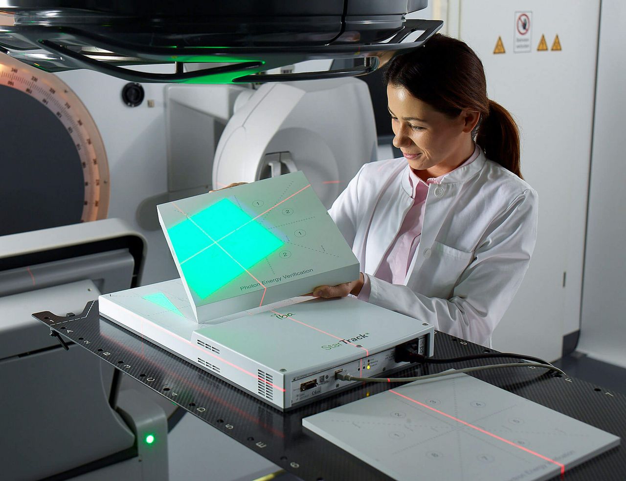IBA Dosimetry Radiation Product StarTrack Plate Scene Woman